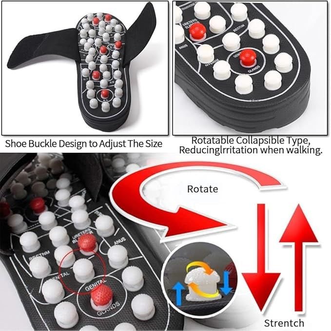 Message Slippers, Rotating Acupressure Foot Massager - Zyrati